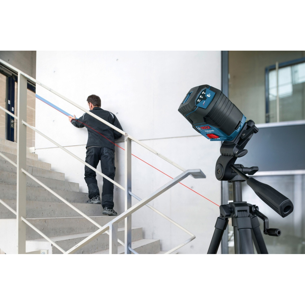 Лазерний нівелір Bosch Professional GCL2-50+RM1+BM3 до 20м, ±0.3мм/м, 4AAx1.5В, IP54, чохол, мішеннь, кейс (0.601.066.F02) - зображення 4