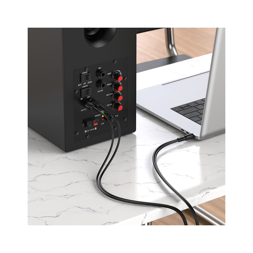 Кабель мультимедійний 3.5mm M to 2xRCA 1.5m Black BOROFONE (6974443382204) - изображение 6
