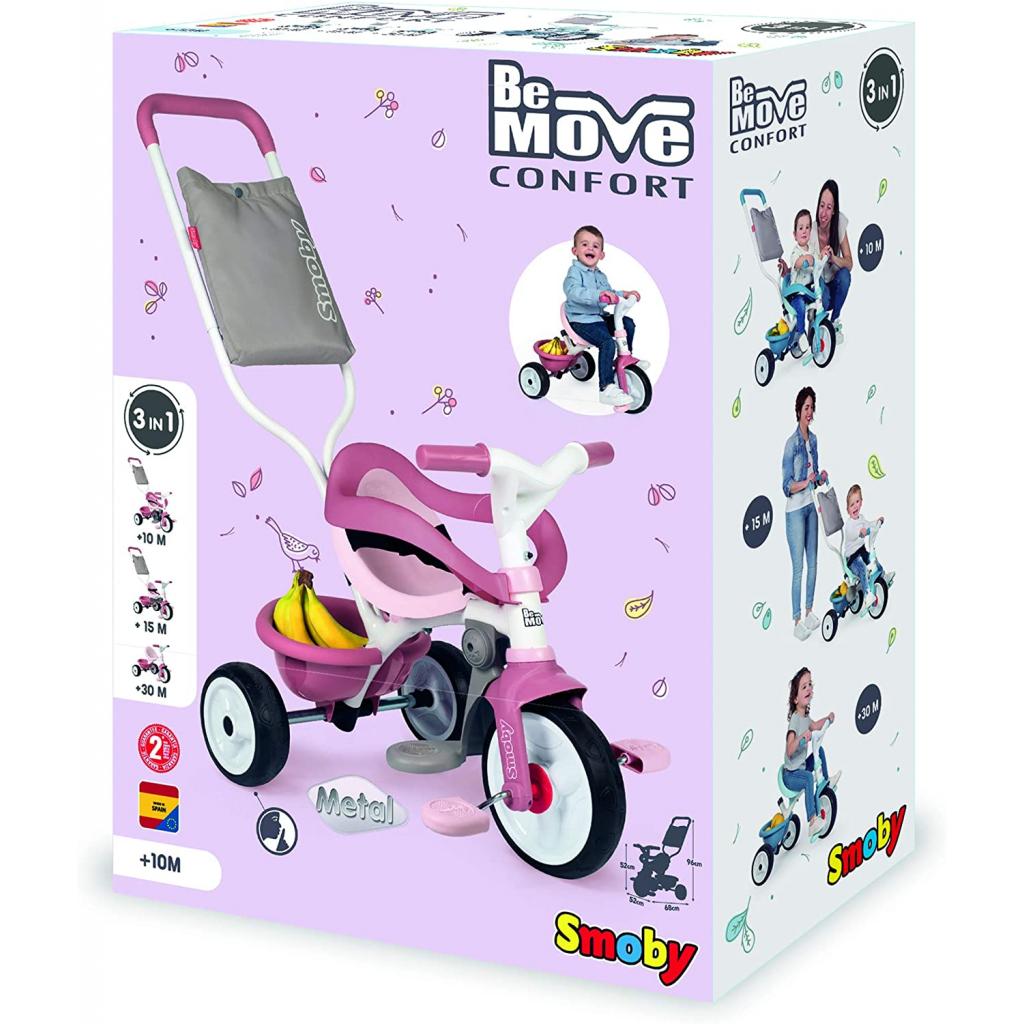 Дитячий велосипед Smoby Be Move Комфорт 3 в 1 рожевий (740415) - зображення 3