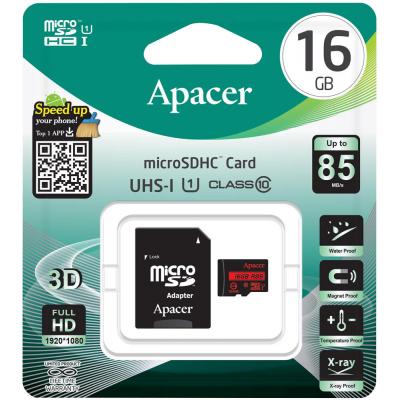 Карта пам'яті Apacer 16GB microSDHC Class10 UHS-I U1 (R85 MB/s) (AP16GMCSH10U5-R) - зображення 3