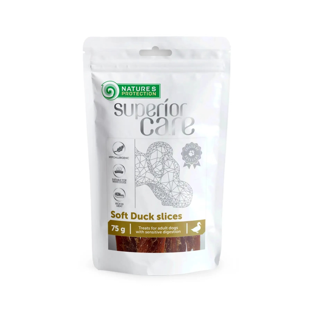 Ласощі для собак Nature's Protection смужки сушеної качки 75 г (SNK46122) - зображення 1