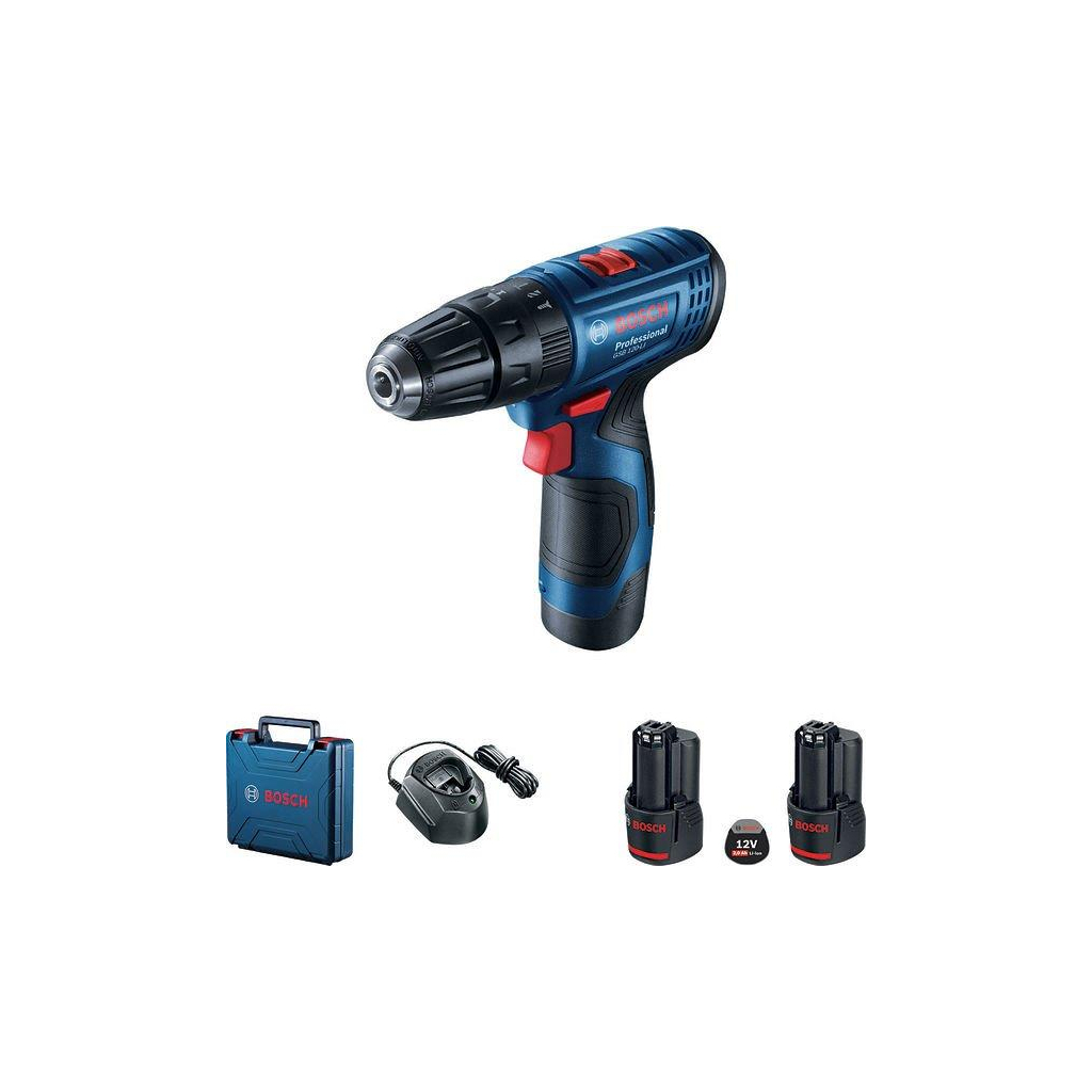 Шуруповерт Bosch GSB 120-Li акумуляторний, 2*2.0Аh (0.601.9G8.100) - зображення 1
