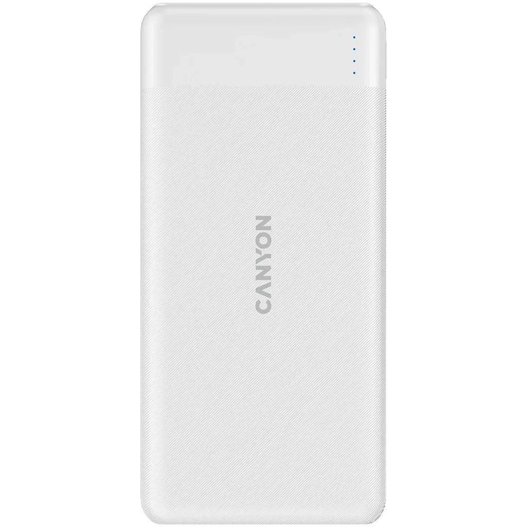 Батарея універсальна Canyon PB-109 10000 mAh PD/18W QC/3.0/20W White (CNE-CPB1009W) - зображення 1