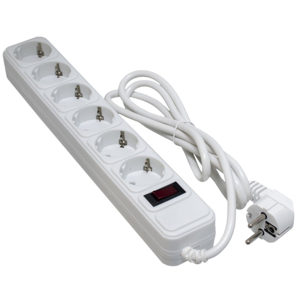 Мережевий фільтр живлення Patron 5m (SP-1065W), 6 розеток White (EXT-PN-SP-1065W) - зображення 1