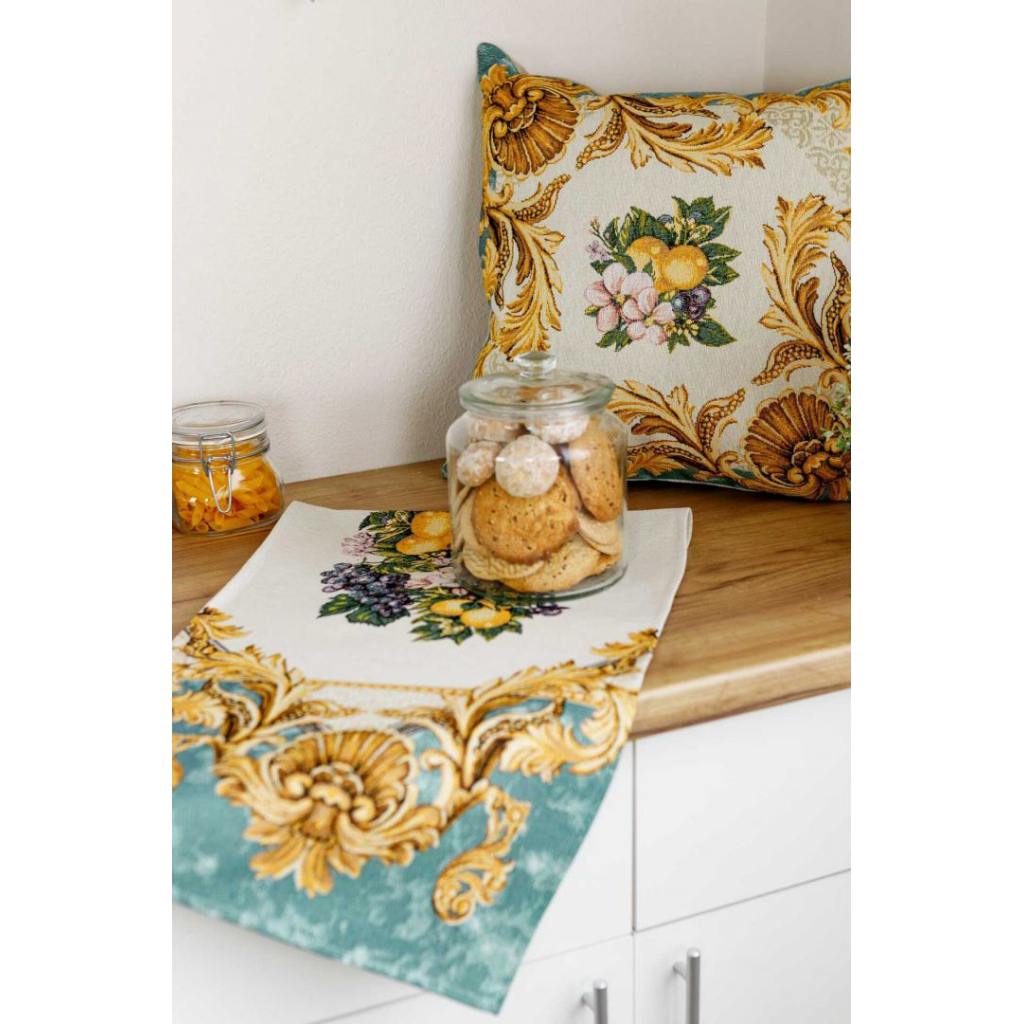 Наволочка Прованс гобеленова 45х45см Verna Фрукти з вензелями (4823093447325) - зображення 2