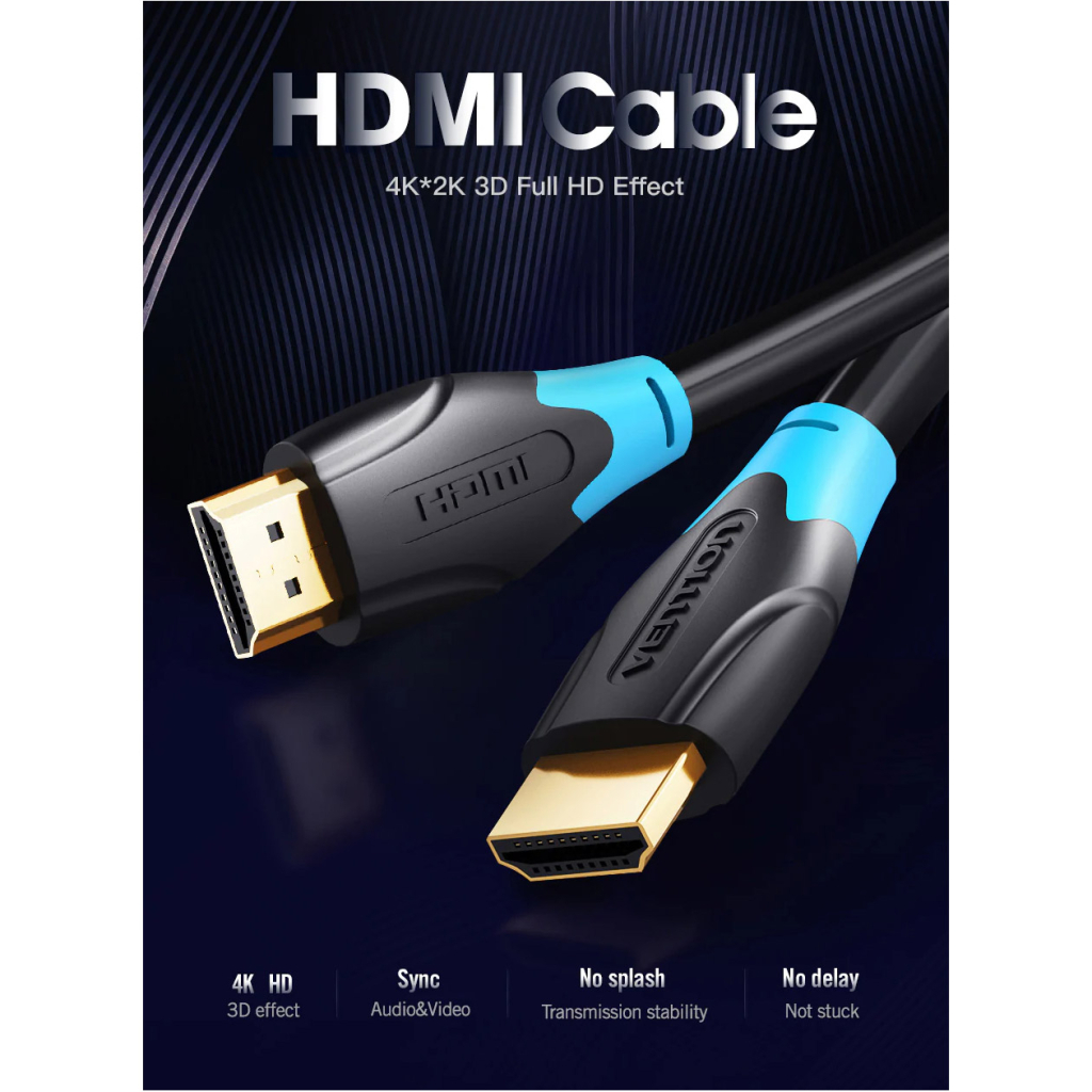 Кабель мультимедійний HDMI M to HDMI M 1.0m V2.0 Vention (AACBF) - изображение 3