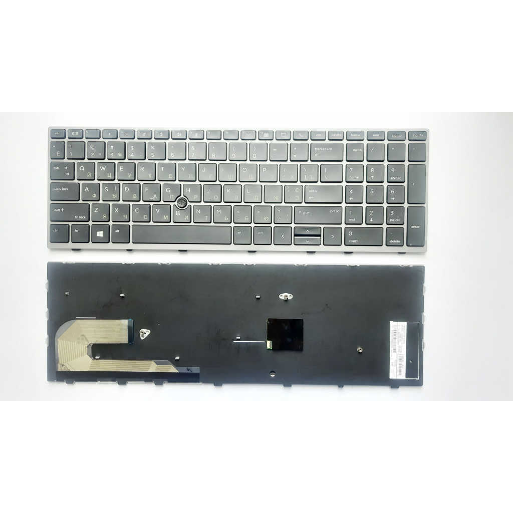 Клавіатура ноутбука HP EliteBook 850 G5, 755 G5, ZBook 15u G5 чорна з сірою рамкою та ТП UA (A46199) - зображення 1