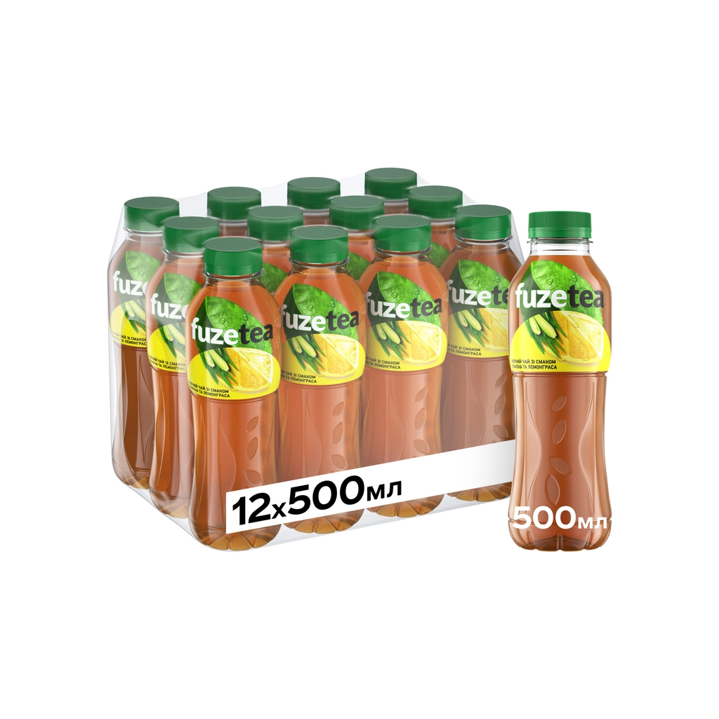 Напій Fuzetea Чай холодний чорний Зі смаком лимона та лемонграса 500 мл (5449000235947) - зображення 2