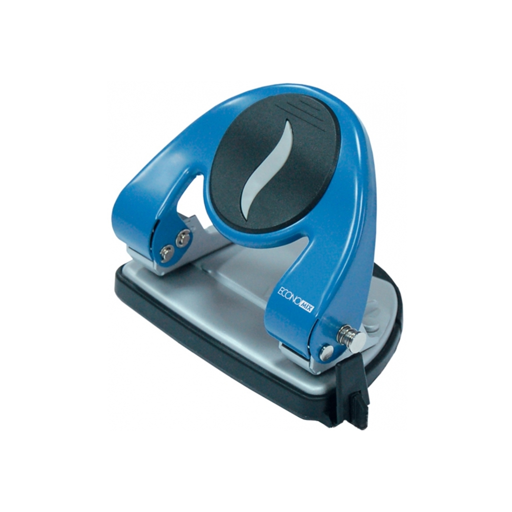 Діркопробивач Economix з лінійкою 30 аркушів Синій (E40118) - зображення 1