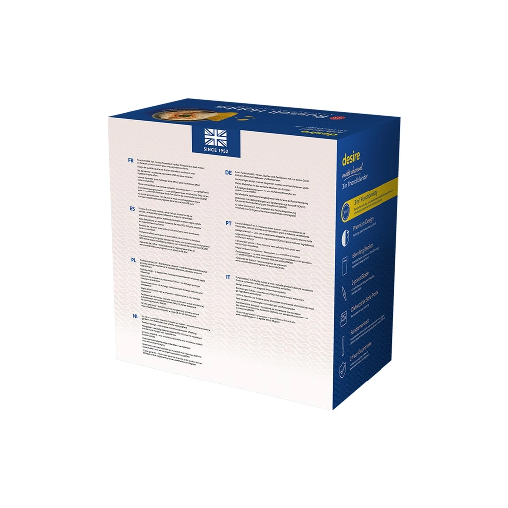 Блендер Russell Hobbs Hobbs заглибний Desire Matte Charcoal, 500Вт, чаша-500мл, вінчик, міні-п (27141-56) - зображення 9