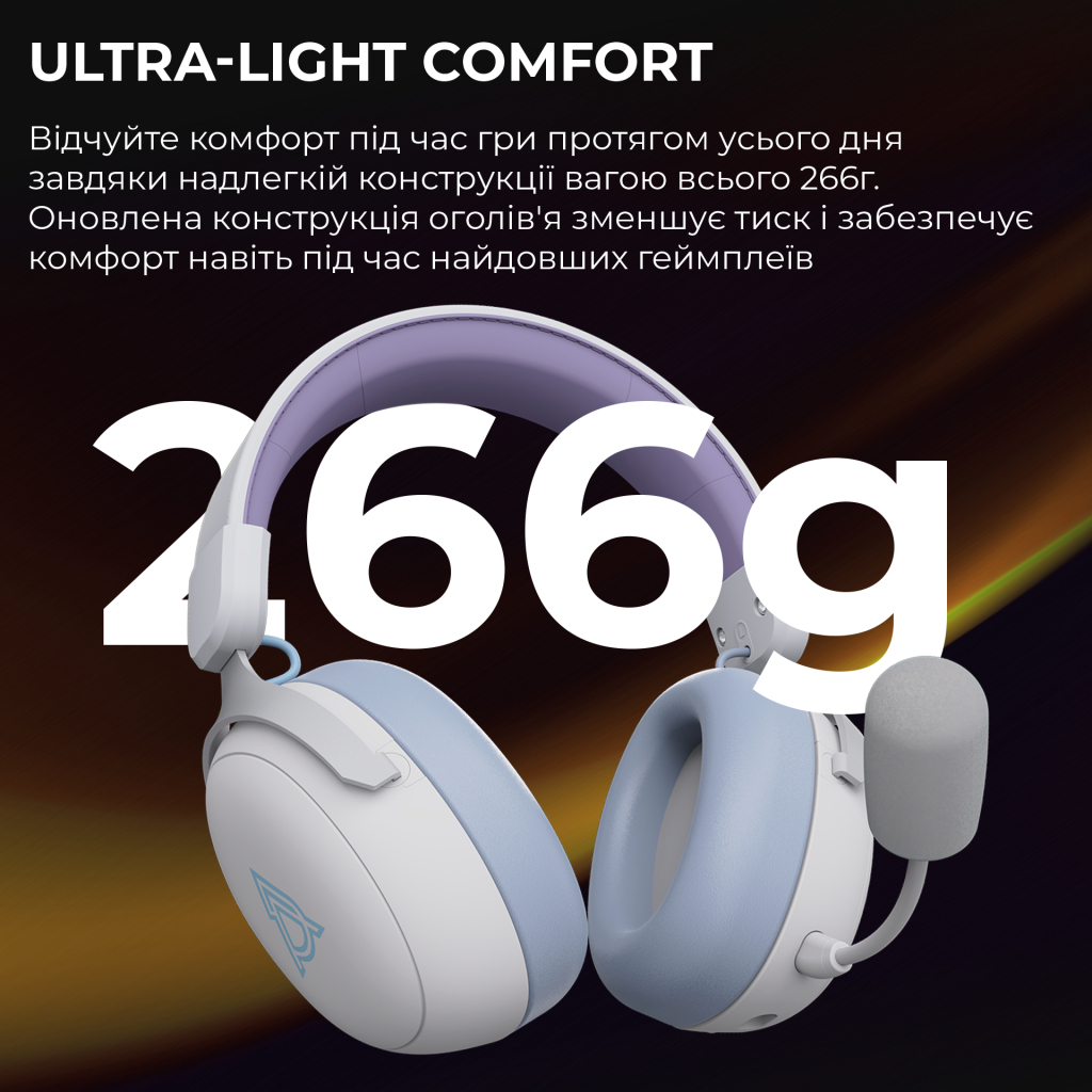 Навушники Ajazz AHM08 MAX 3-Mode White/Purple (AHM08-MAX-PWB) - зображення 9