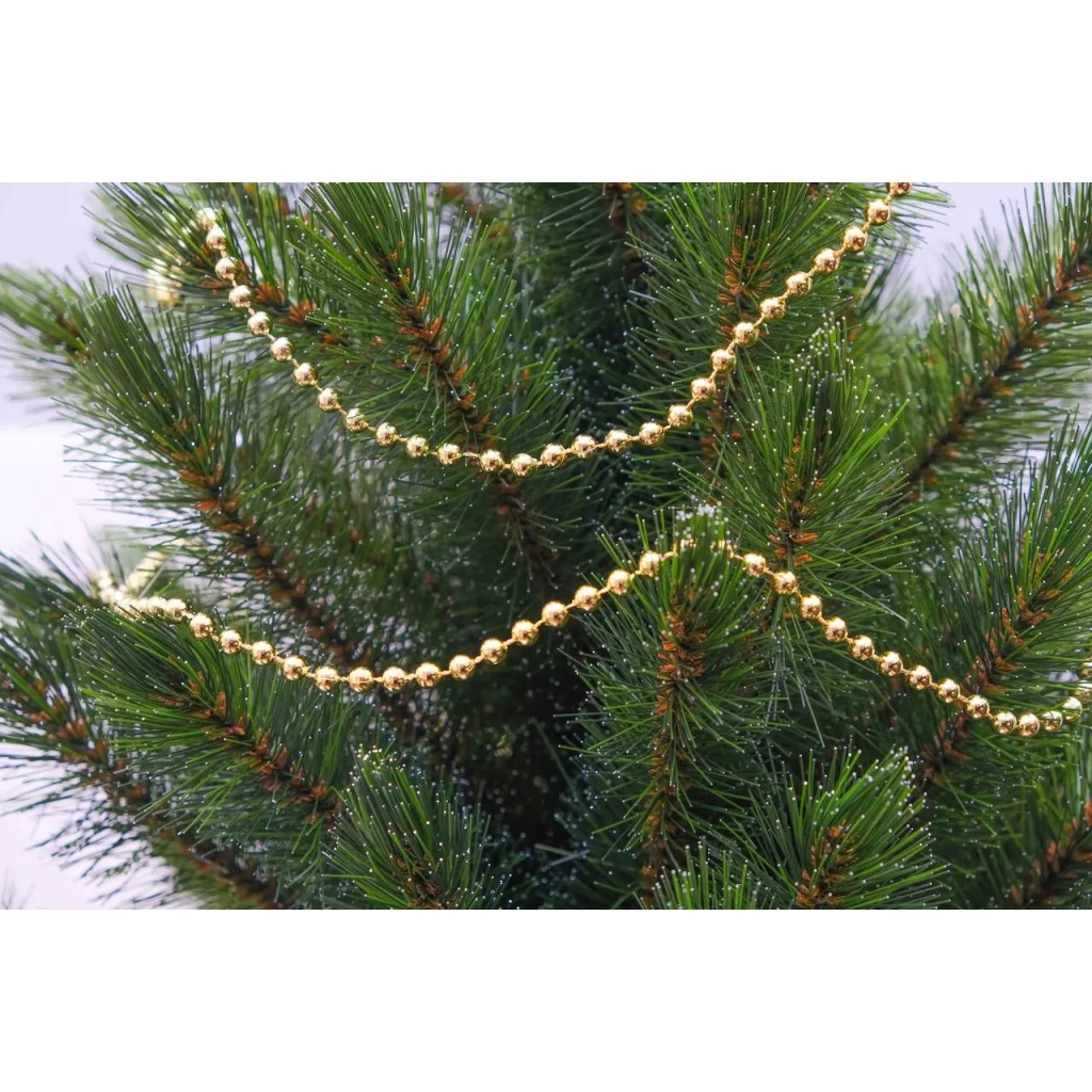 Намисто на ялинку Chomik 2.7м 6 мм, пластик, золотий (5901292658502_2) - зображення 3