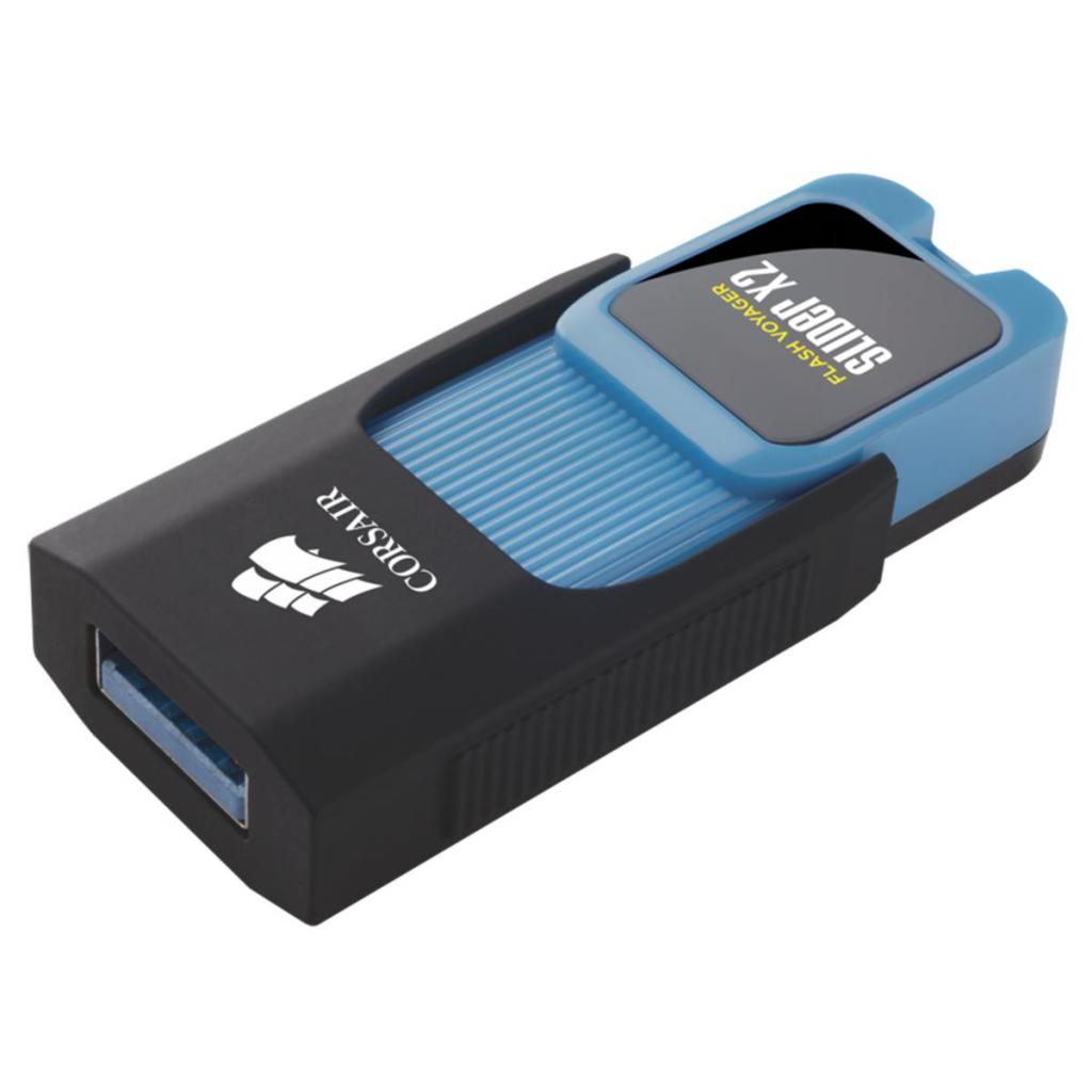 USB флеш накопичувач Corsair 64GB Voyager Slider X2 Blue USB 3.0 (CMFSL3X2A-64GB) - зображення 2