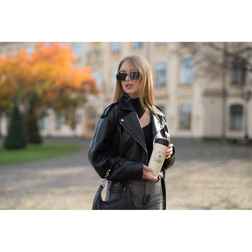 Термокружка Ardesto Coffee Time 450 мл Бежева (AR2645C) - зображення 2