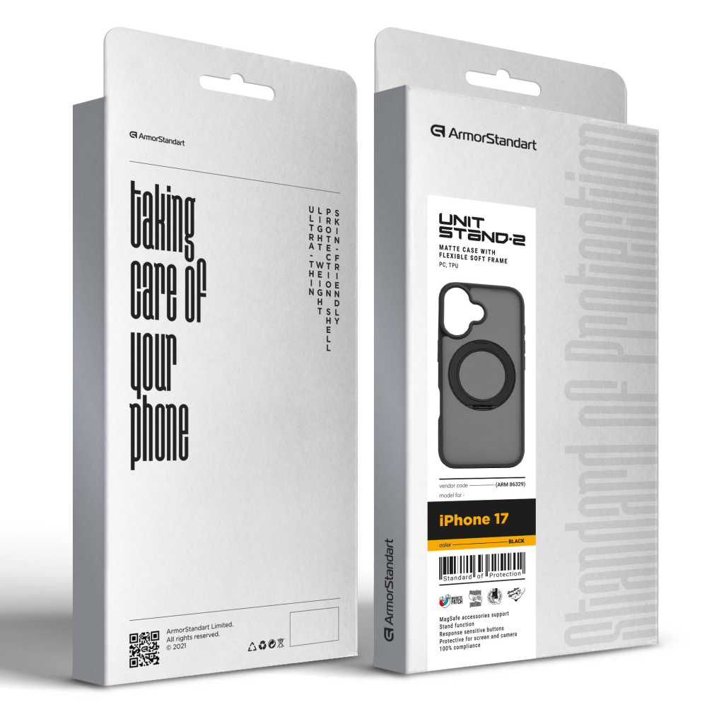 Чохол до мобільного телефона Armorstandart Unit Stand2 Apple iPhone 17 Black (ARM86329) - зображення 3