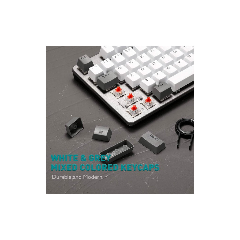 Клавіатура Aula F3287 Keycap KRGD Blue USB UA Grey/White (6948391240954) - зображення 10