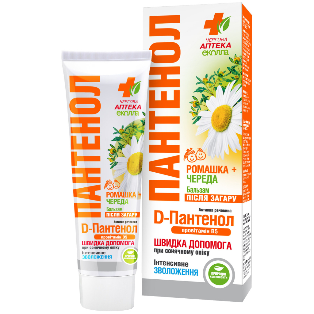 Засіб після засмаги Біокон Чергова Аптека Еколла Бальзам Пантенол Ромашка + Череда 90 мл (4820064562629) - изображение 1