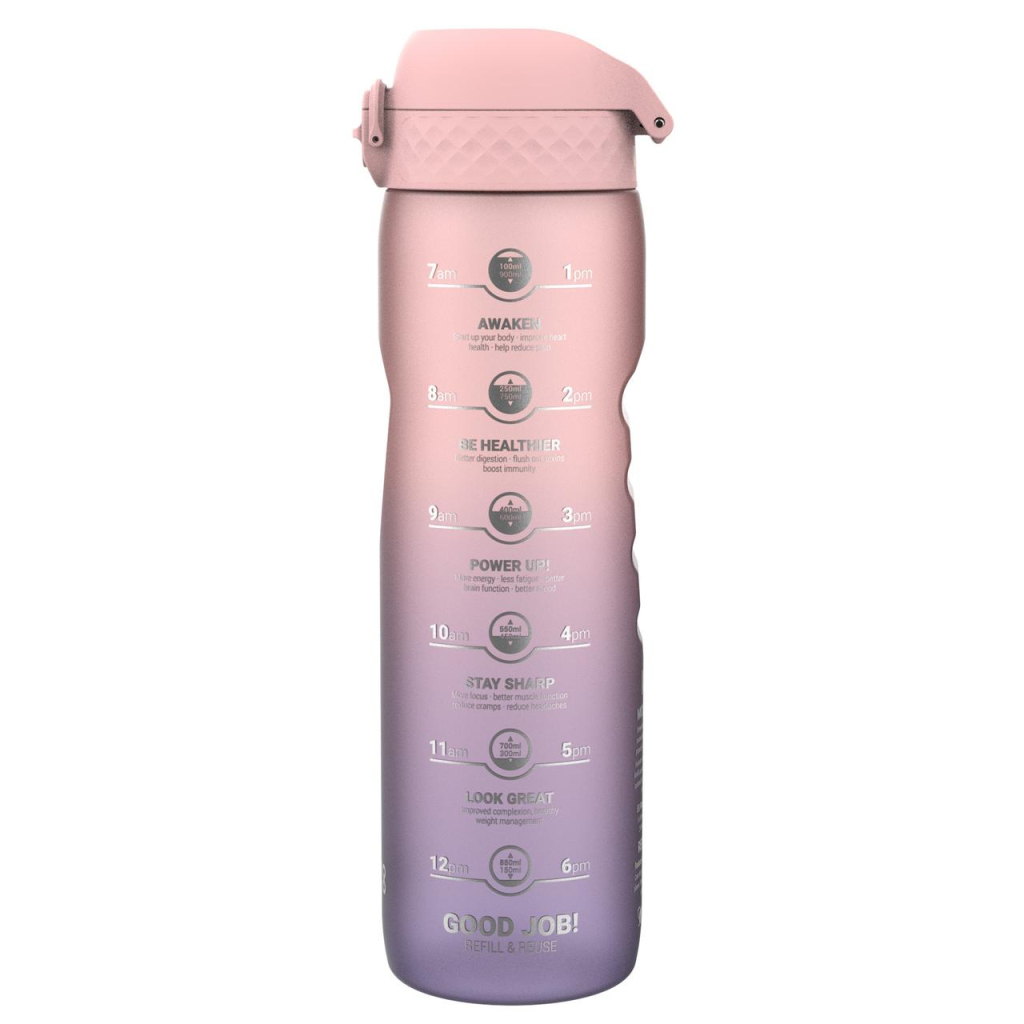 Пляшка для води ION8 OneTouch Times To Drink 1000 мл BPA Free, Periwinkle &Rose (I8RF1000PPRMOT) - зображення 1