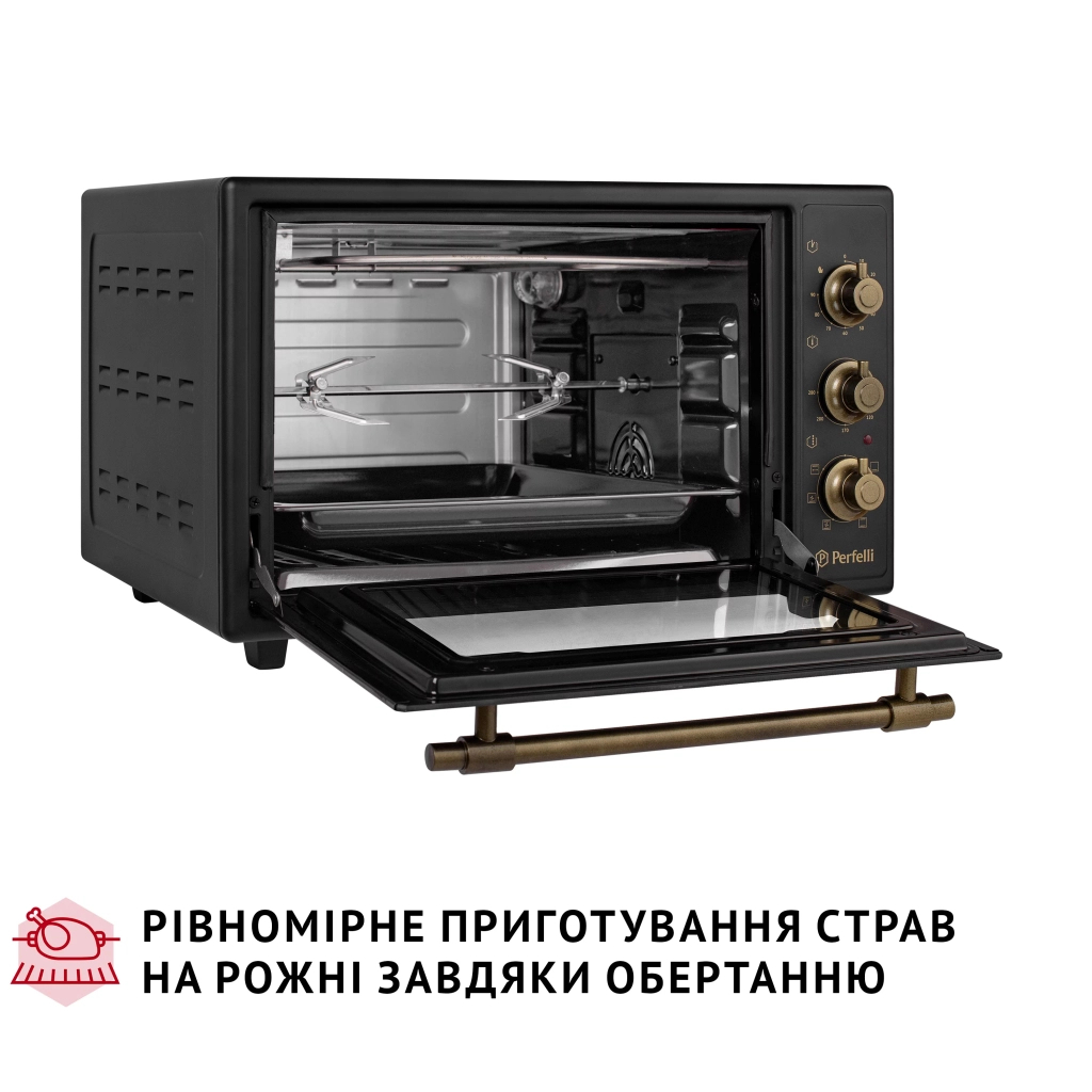 Електропіч Perfelli LAGGIO 37 BLACK RETRO - зображення 9