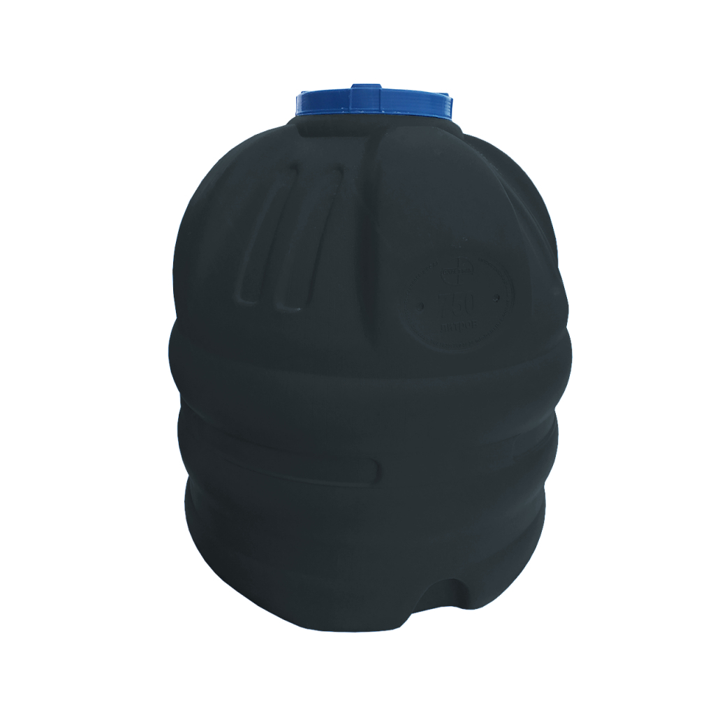Ємність для води Пласт Бак вертикальна не харчова 750 л чорна видувна (6441) - зображення 1