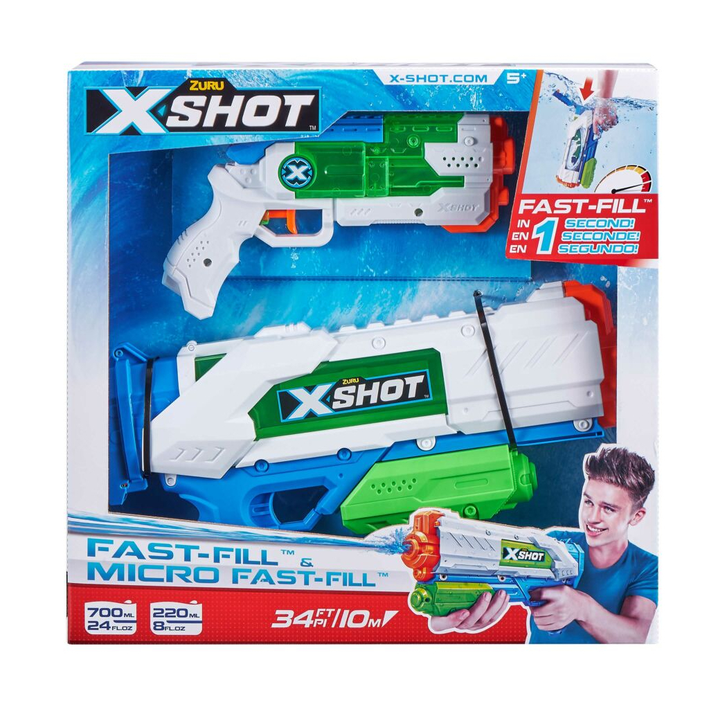 Іграшкова зброя Zuru X-Shot Набір водяних бластерів Fast Fill Medium And Small (56225) - зображення 1