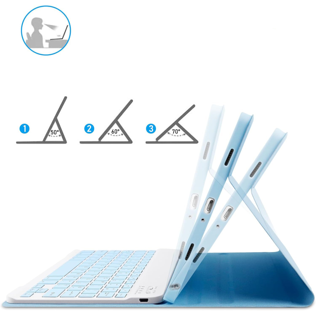 Чохол до планшета BeCover Keyboard Samsung Tab A9 SM-X115 8.7" Light Blue (712358) - зображення 5