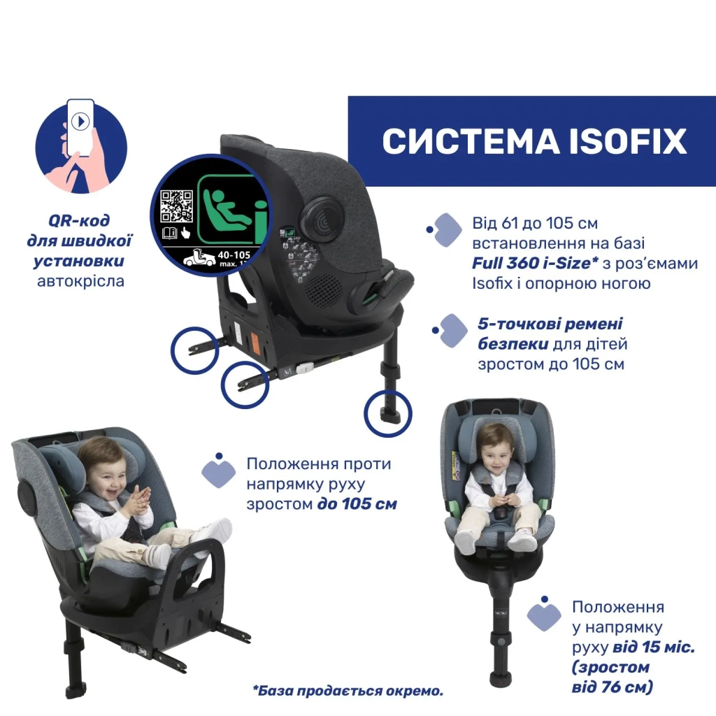 Автокрісло Chicco Bi-Seat Air i-Size Без бази 0+/1/2/3 (87104.16) - зображення 3