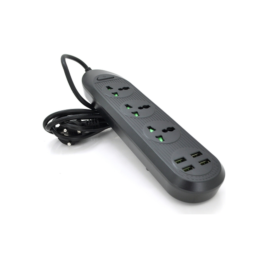 Мережевий фільтр живлення Voltronic TВ-Т16mini, 3роз, 4*USB Black (ТВ-Т16mini-Black) - зображення 1