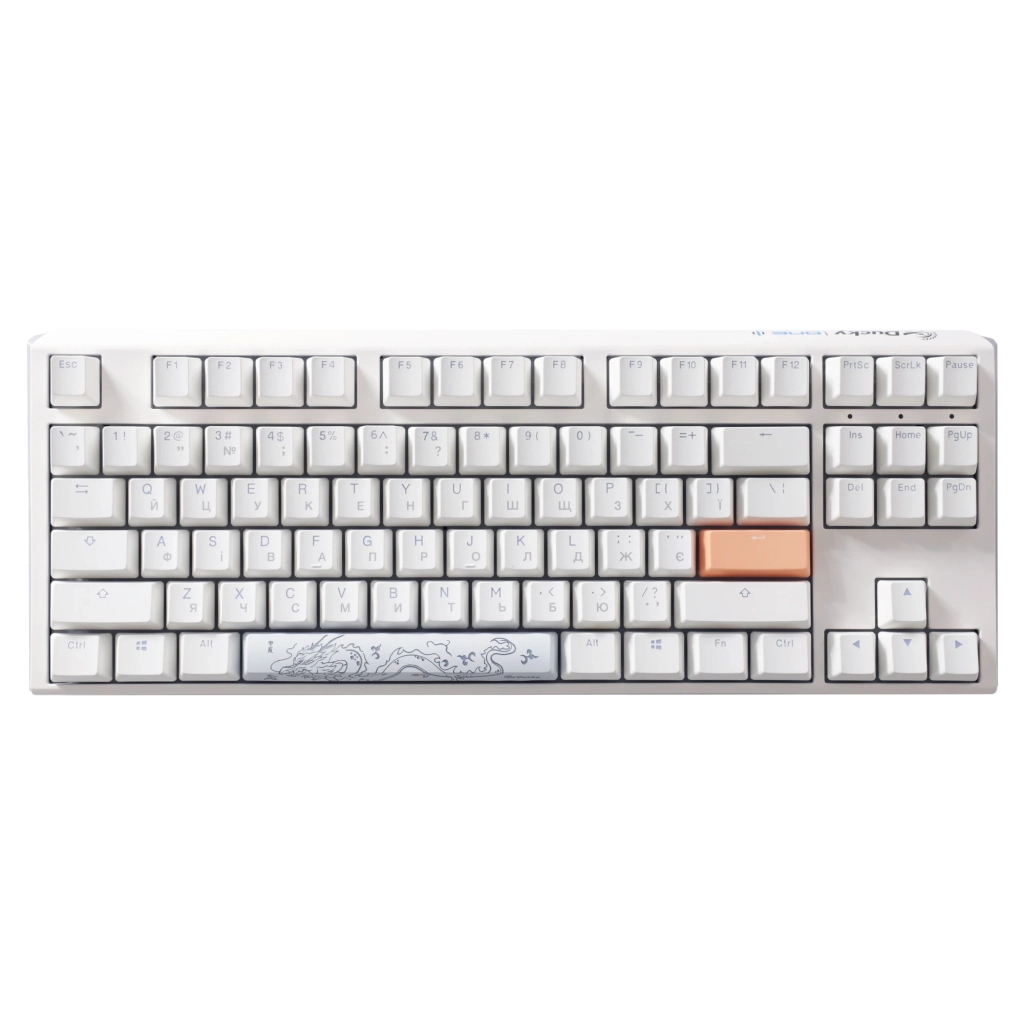 Клавіатура Ducky One 3 TKL Cherry MX Red RGB UA USB White (DKON2187ST-RUAPXPWWWSC1) - зображення 2