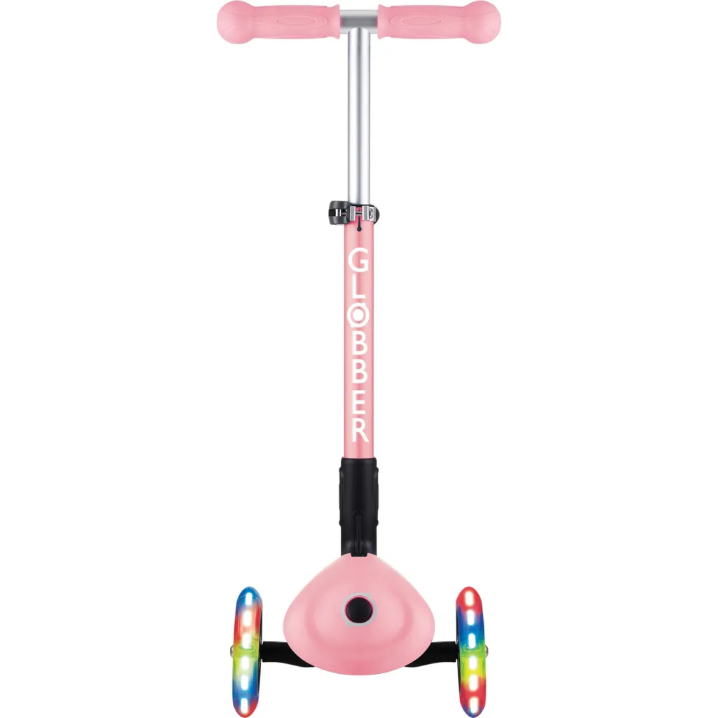 Самокат Globber Junior Foldable Lights до 50 кг 2+ Пастельно-рожевий з квітами (433-210) - зображення 3