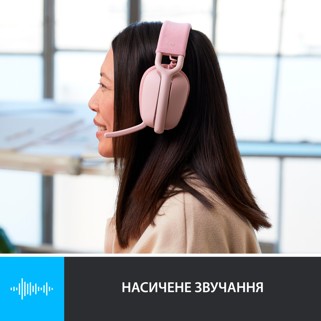 Навушники Logitech Zone Vibe 100 Wireless Rose (981-001224) - зображення 4