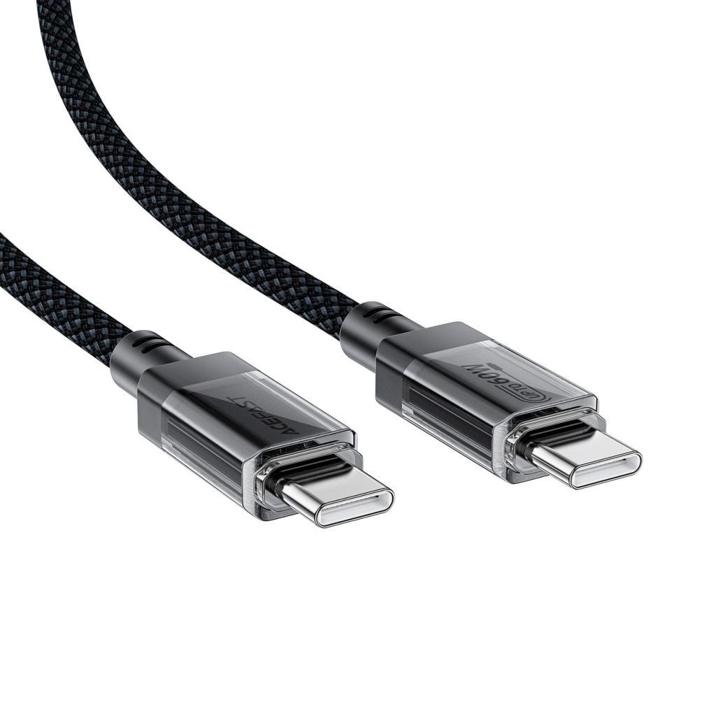 Дата кабель USB-C to USB-C 1.2m 60W stainless steel C12-03 Black Acefast (6974316283317) - зображення 3