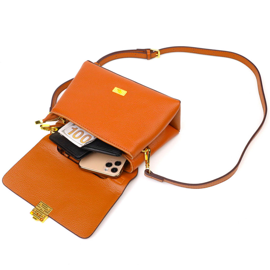 Сумка Vintage З натуральної шкіри Руда (22073) - зображення 9