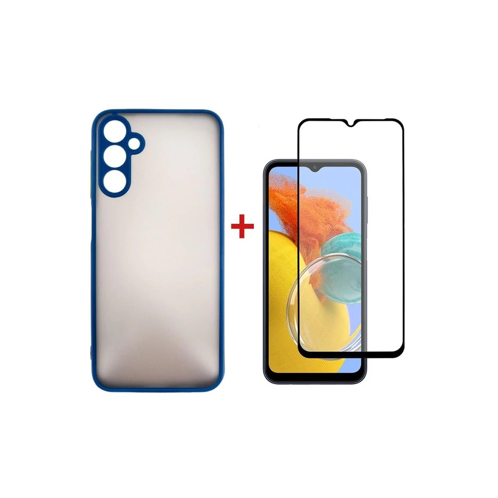 Чохол до мобільного телефона Dengos Kit for Samsung Galaxy M14 case + glass (Blue) (DG-KM-16) - зображення 1