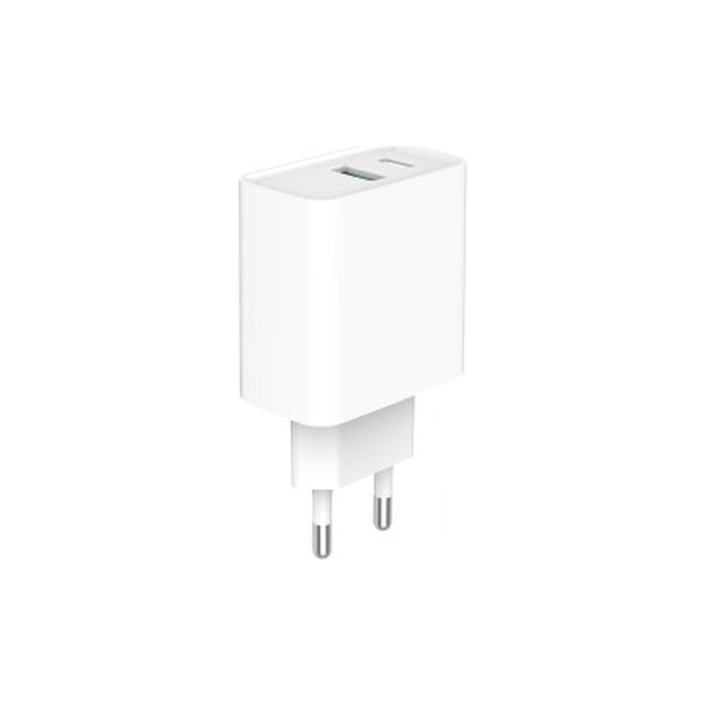 Зарядний пристрій Gembird USB-A + Type-C (PD20W + QC3.0 18W) white (TA-UC-PDQC20-01-W) - зображення 3