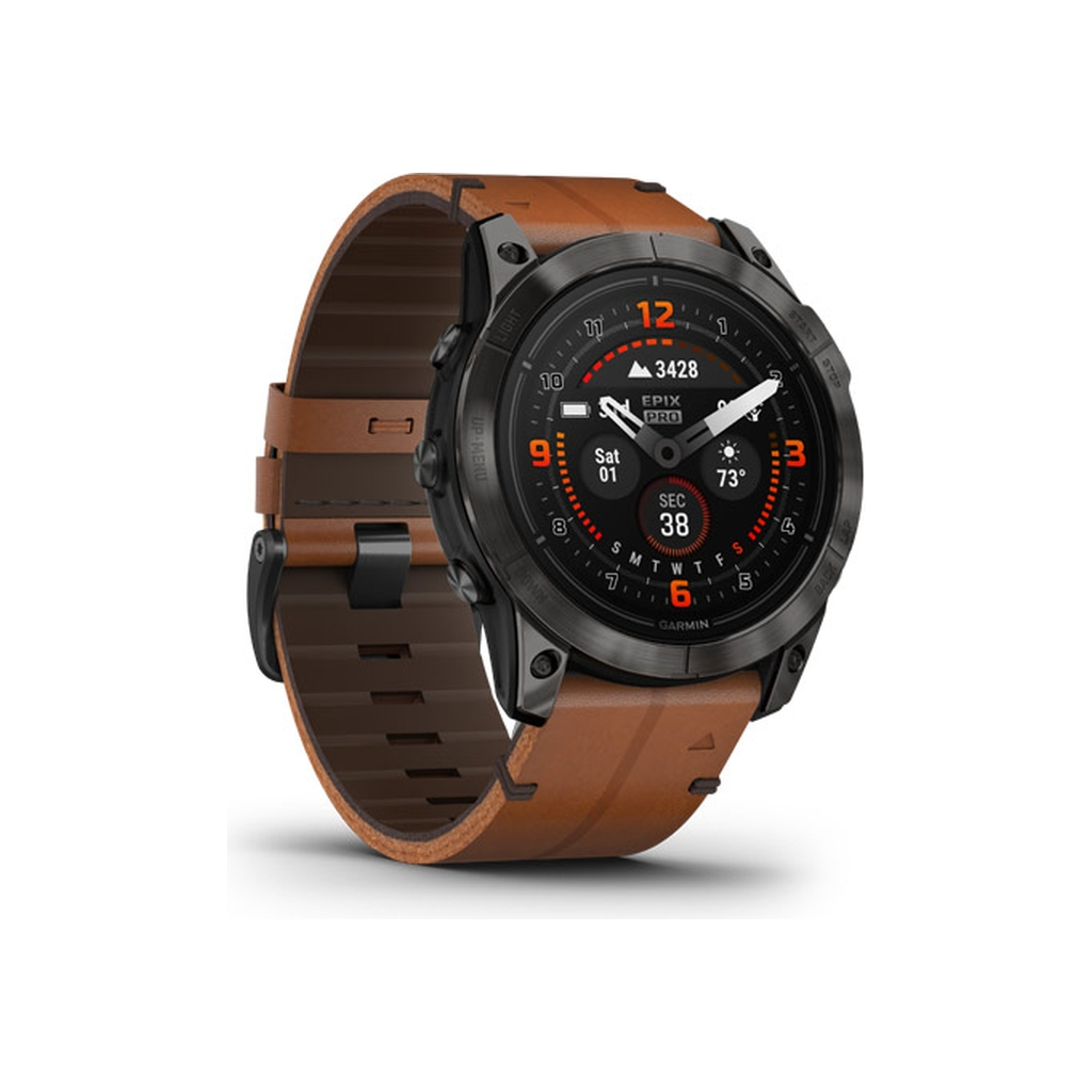 Смарт-годинник Garmin EPIX PRO (g2), 51, Saph, CrbnGryDLC Ti, Chsnt Lthr, GPS (010-02804-30) - зображення 3