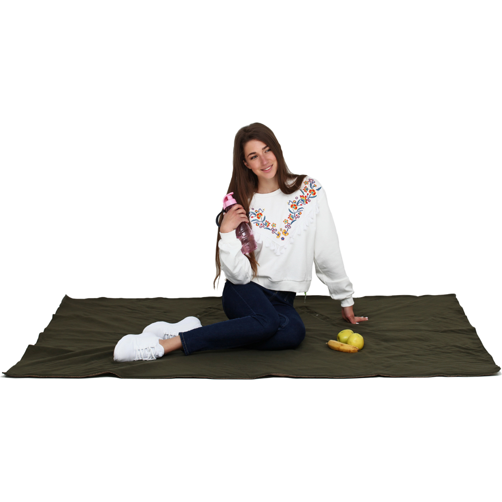 Плед Home Line 4 в 1 фліс хакі 140х190см (154008) - зображення 4