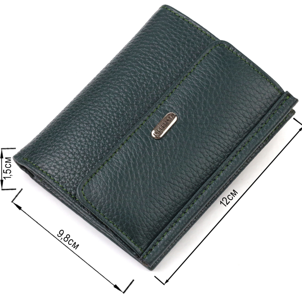 Гаманець Canpellini З натуральної шкіри флотар Зелений (21812) - зображення 3