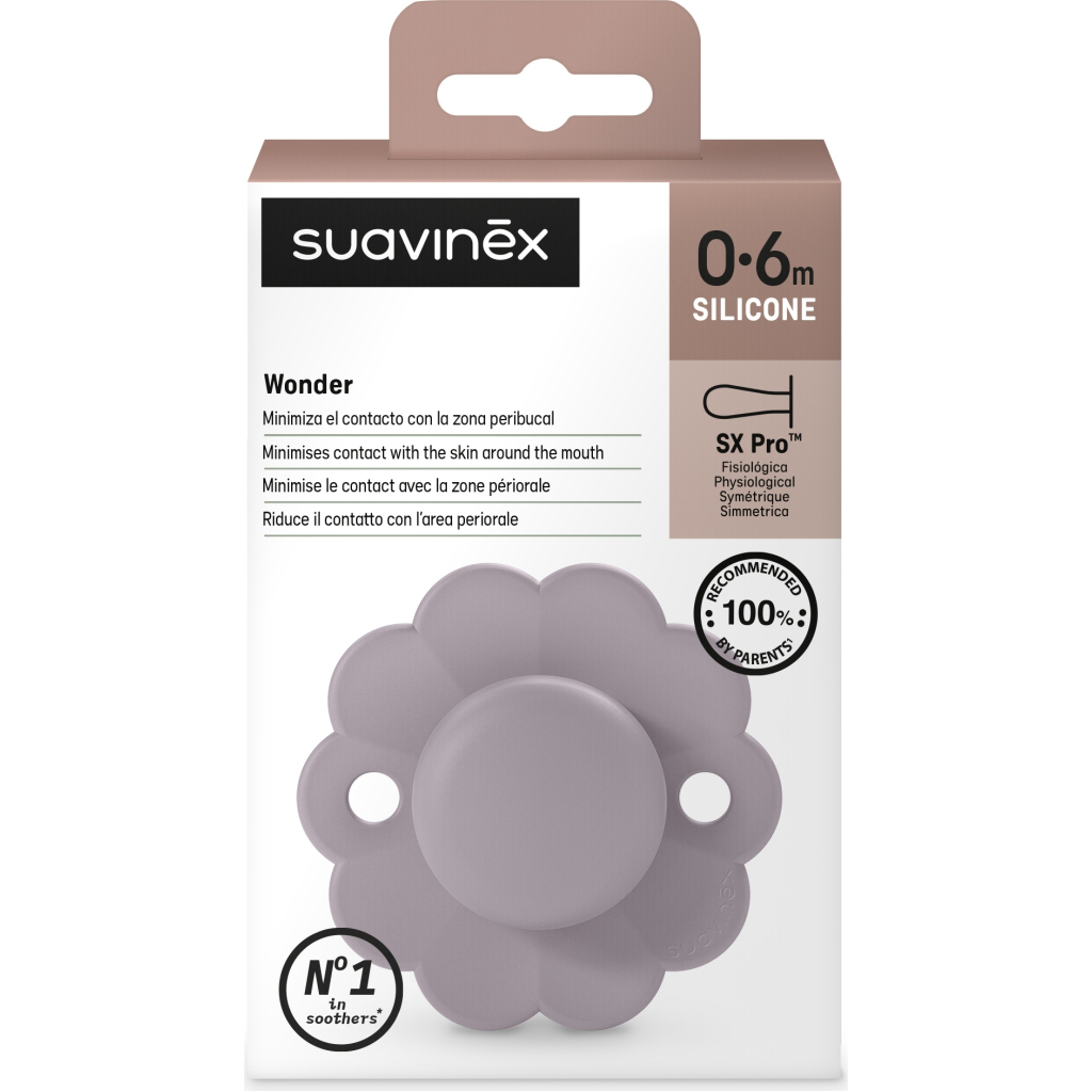 Пустушка Suavinex Wonder фізіологічна, 0-6 міс. світло-фіолето (308378) - зображення 3