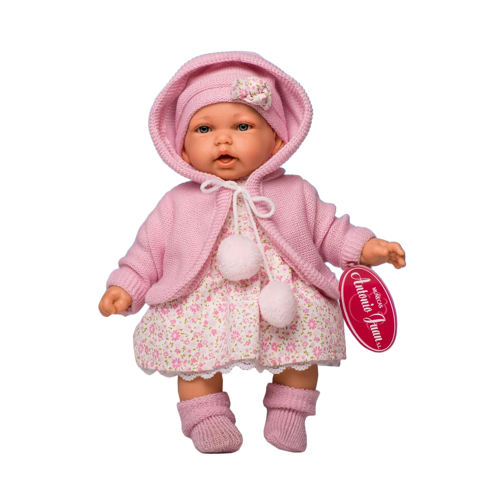 Пупс Antonio Juan Горра з м'яким тілом зі звуком 27 см в рожевому одязі (1221) - зображення 1