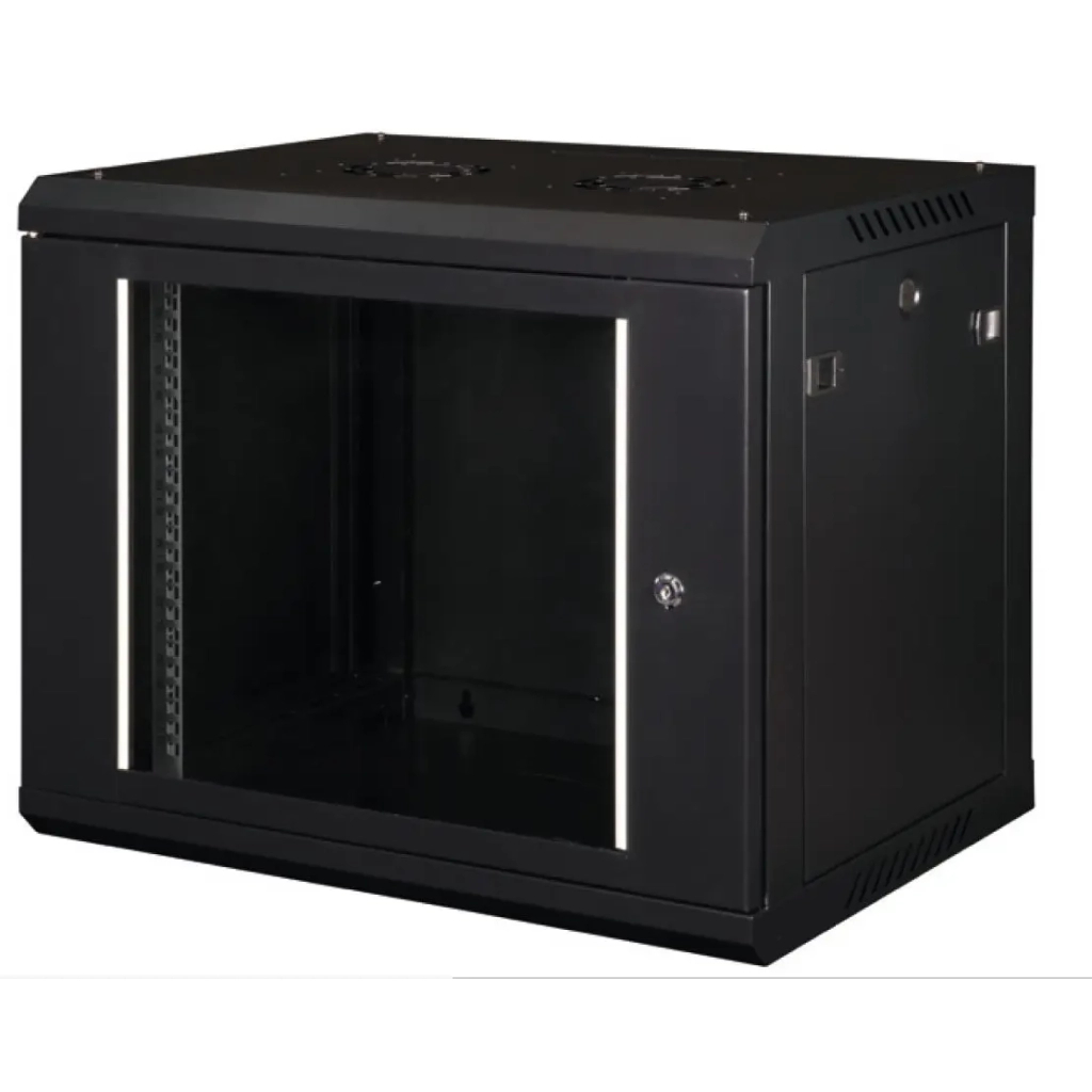 Шафа настінна Hypernet 12U 19" 600x450 ProLine (PL-WMNC-12U-BLACK) - зображення 1