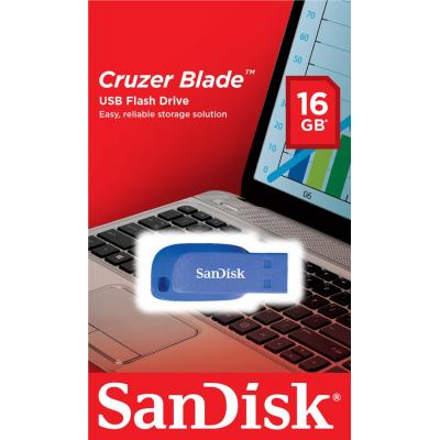 USB флеш накопичувач SanDisk 16GB Cruzer Blade Blue Electric USB 2.0 (SDCZ50C-016G-B35BE) - зображення 3