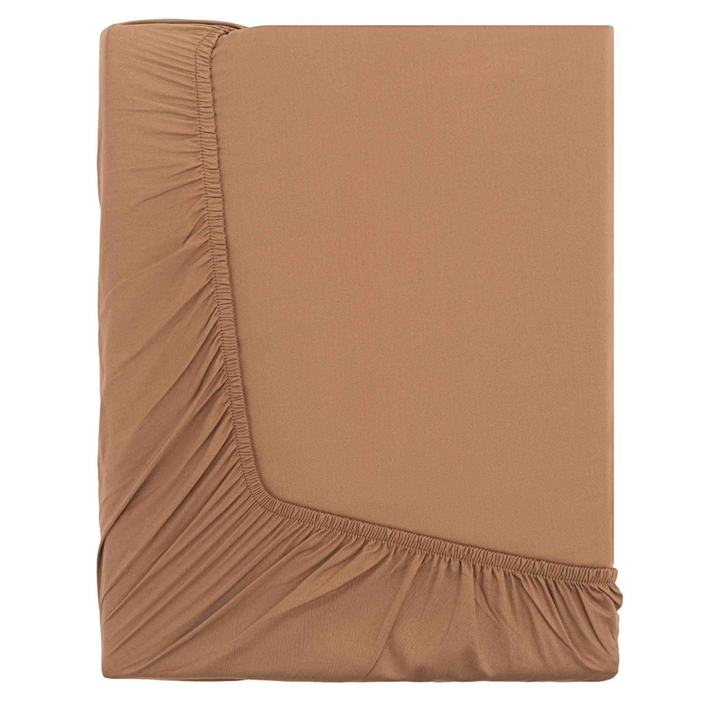 Простирадло Ardesto на резинці Mix&Match, 100% бавовна, сатин коричневий 160х200+30 см (ART1620FSH) - зображення 4