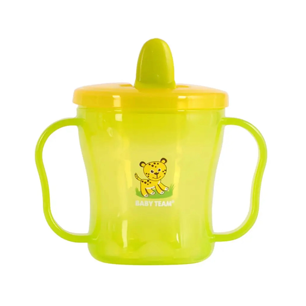 Поїльник-непроливайка Baby Team З ручками і складним носиком 180 мл (4824428050029) - зображення 1