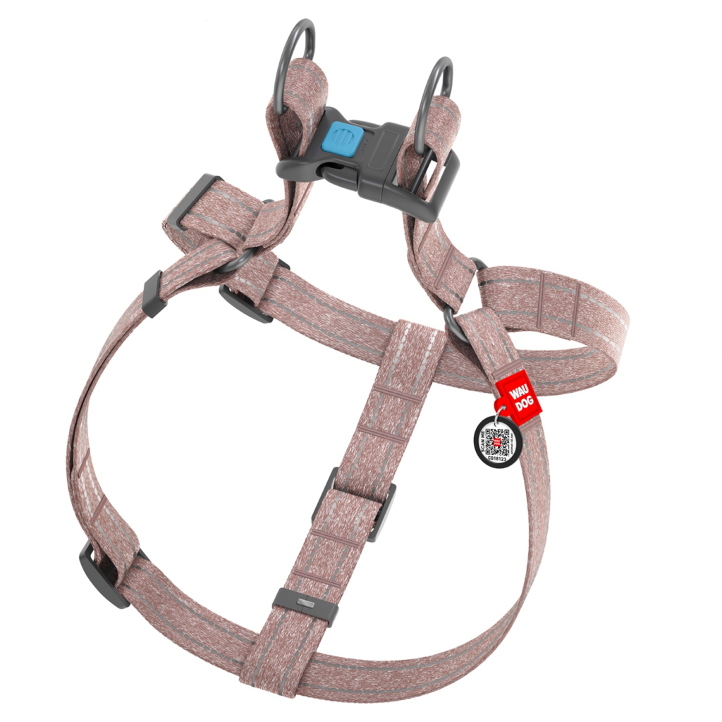 Шлея для собак WAUDOG Re-cotton з QR-паспортом S коричнева (03246) - зображення 2