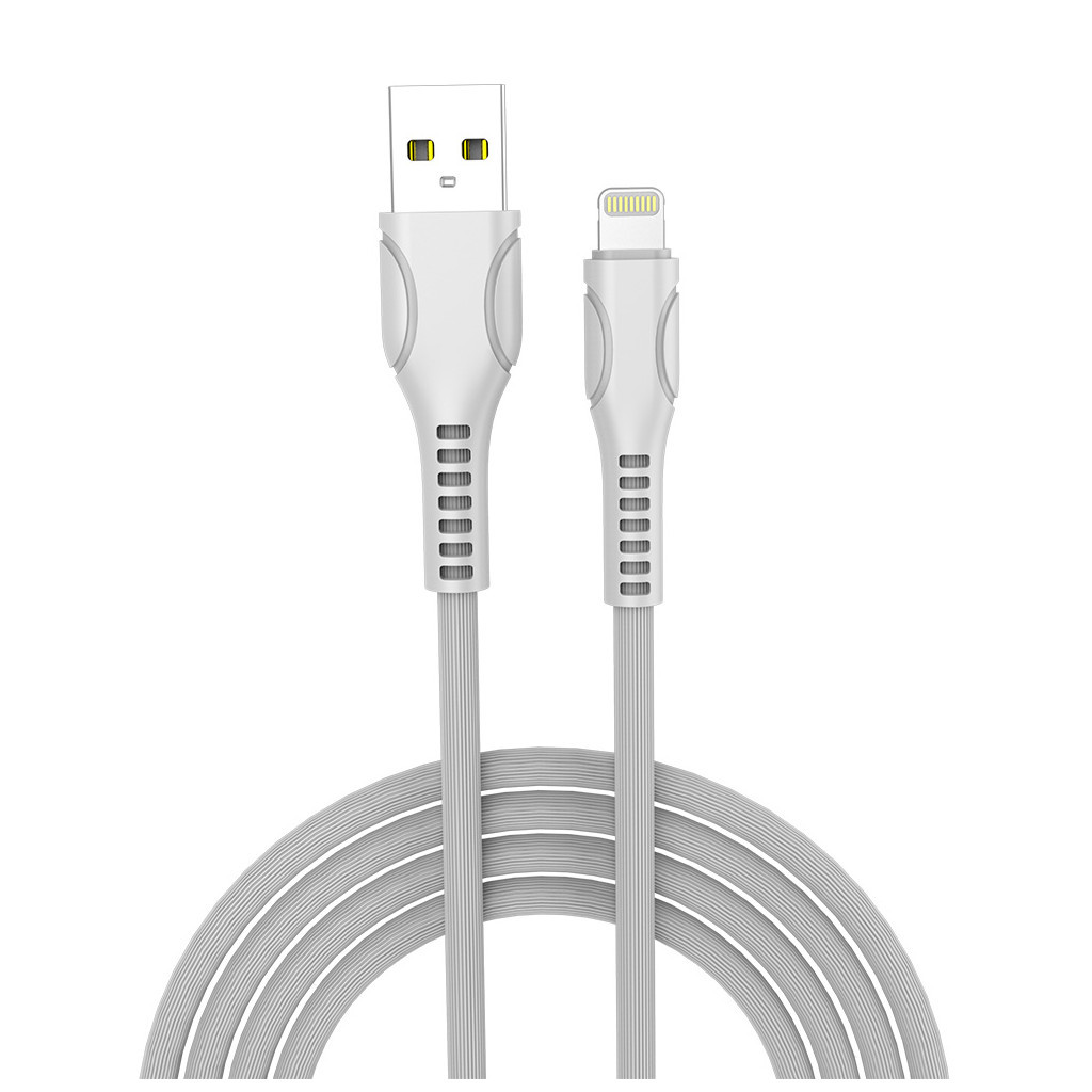 Дата кабель USB 2.0 AM to Lightning 1.0m line-drawing white ColorWay (CW-CBUL027-WH) - зображення 1