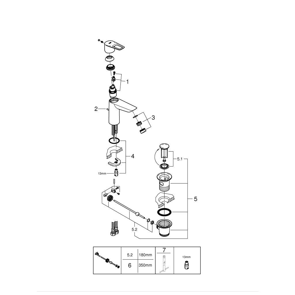Змішувач Grohe M-Size BauLoop New (23762001) - изображение 6