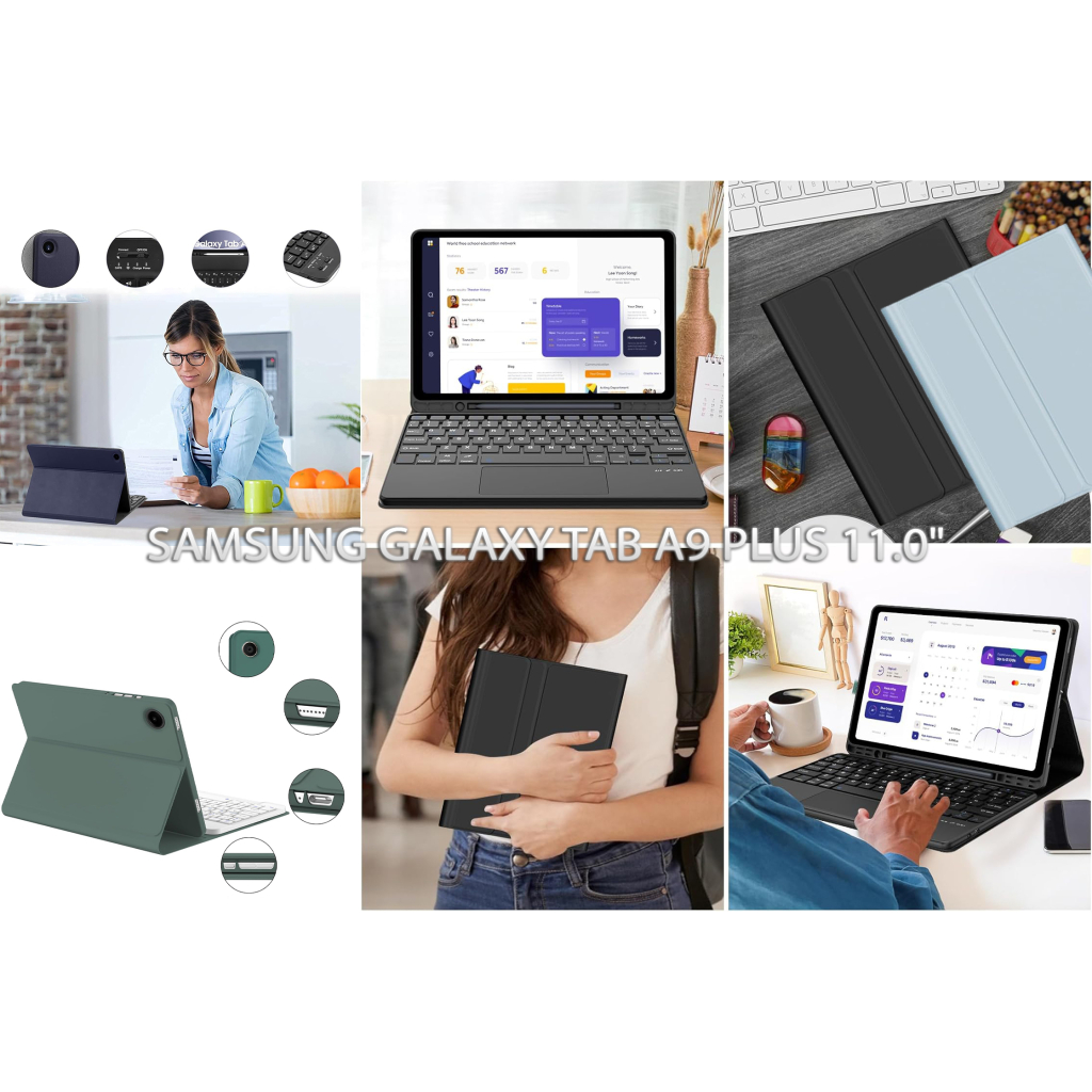 Чохол до планшета BeCover Keyboard+TouchPad Samsung Tab A9 Plus SM-X210/SM-X215/SM-X216 11.0" Dark Green (712413) - зображення 7