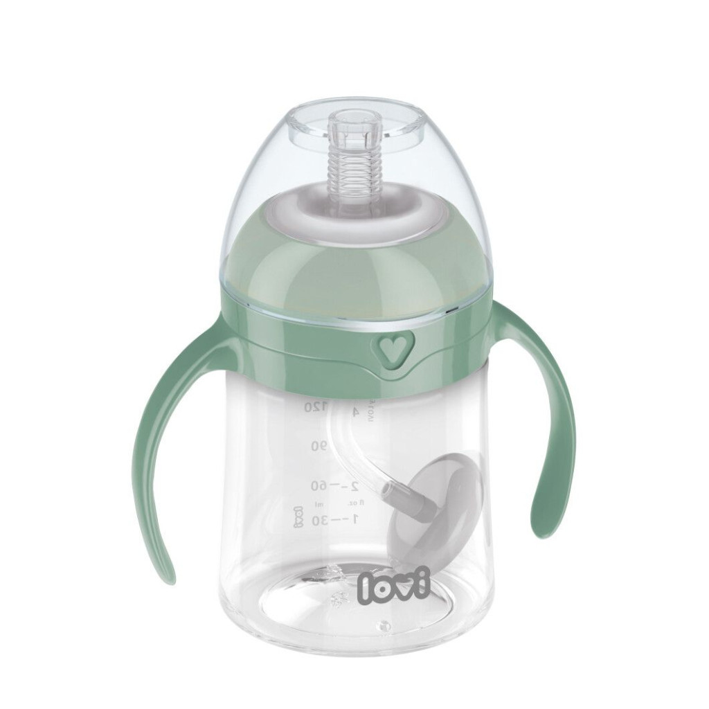 Поїльник-непроливайка Lovi з трубочкою та обтяжувачем 150 мл - зелена (35/364) - зображення 1