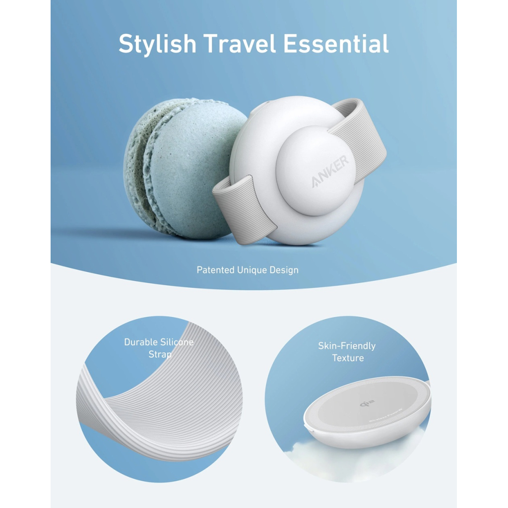 Зарядний пристрій Anker MagGo Wireless Charging Pad 15W 3-in-1 Foldable White (B25M8H21) - зображення 6